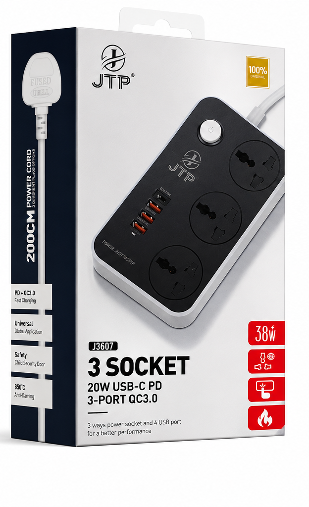 JTP-J3607 POWER SOCKET 3s + USB